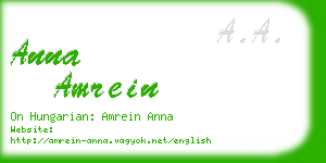 anna amrein business card